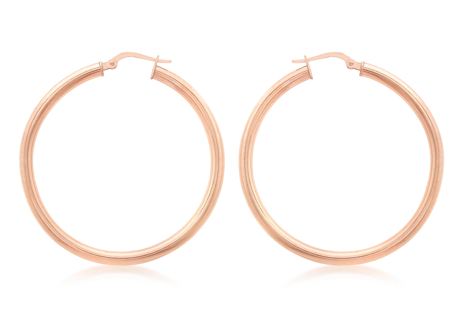Sterling Silver Rose Gold Plated Creole Earrings