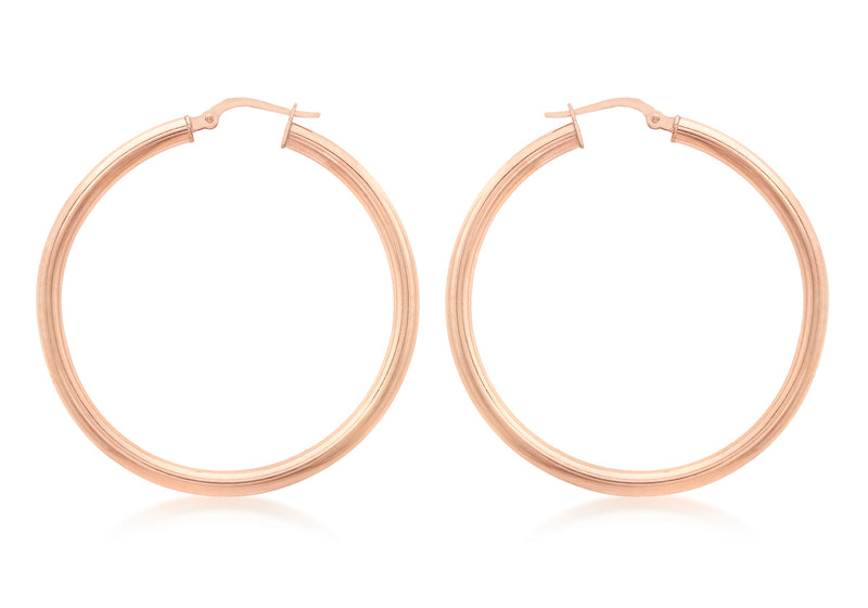 Sterling Silver Rose Gold Plated Creole Earrings