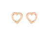 Sterling Silver Rose Gold Plated Zirconia Cutout Heart Stud Earrings