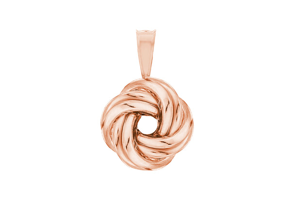 Sterling Silver Rose Gold Plated Knot Pendant