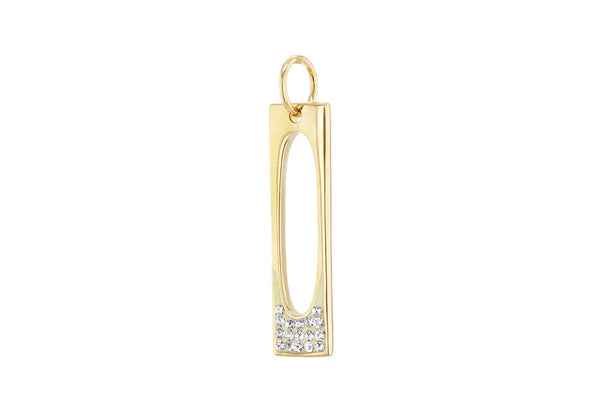 Sterling Silver Gold Plated Crystal Set Pendant