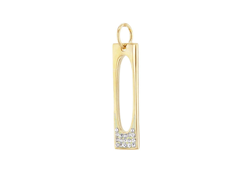 Sterling Silver Gold Plated Crystal Set Pendant
