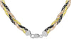 Sterling Silver 4-Tone Diamond Cut Herringbone Necklace
