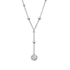 Y-Shape Necklace With Intricate Ball-Detail Hand-Set With A Diamond Accent