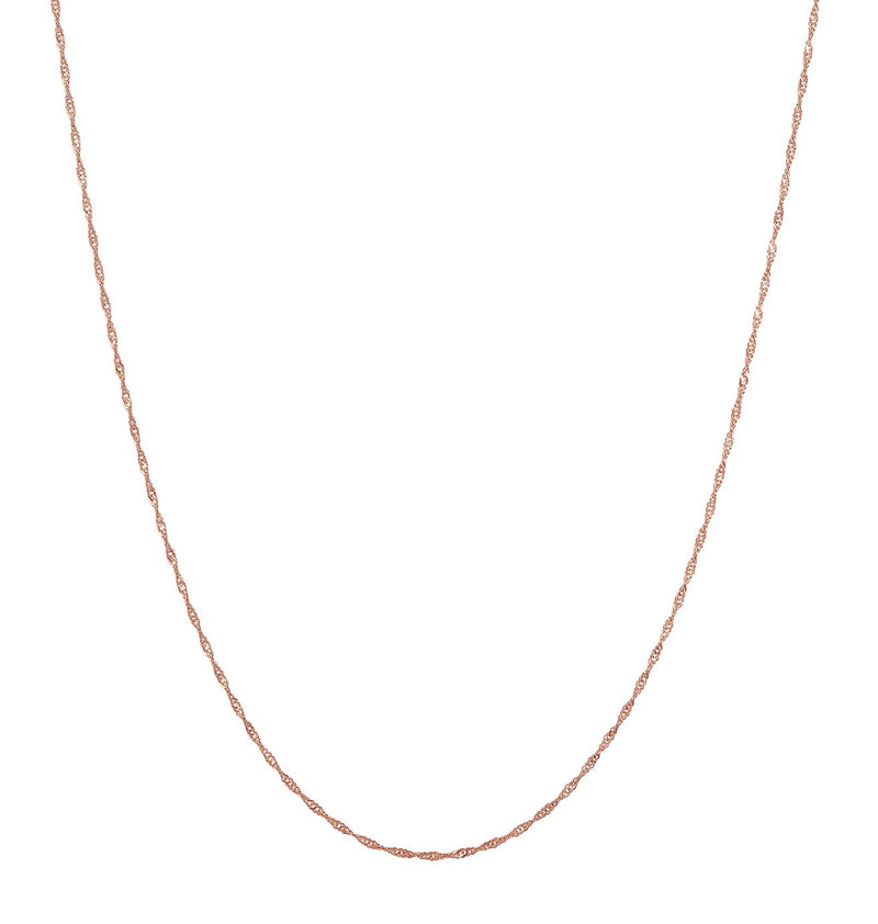 9ct Rose Gold 20 Twist Bar Curb Chain