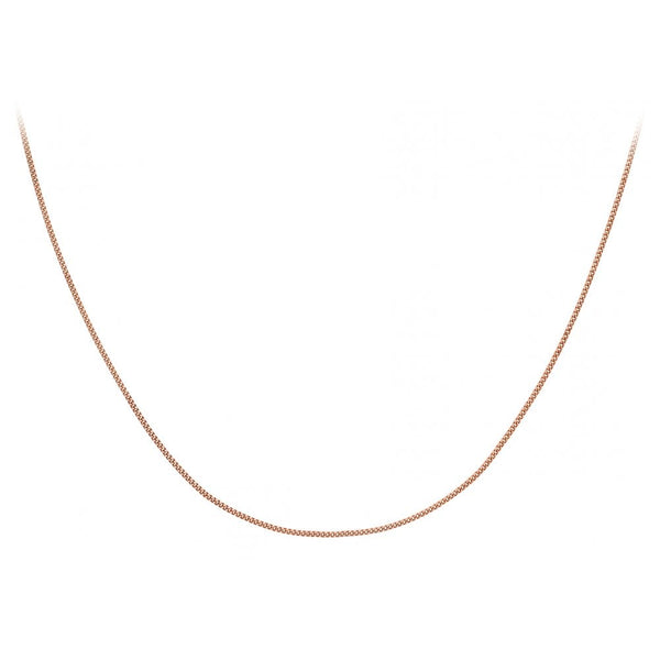 18ct Rose Gold 25 Diamond Cut Curb Chain