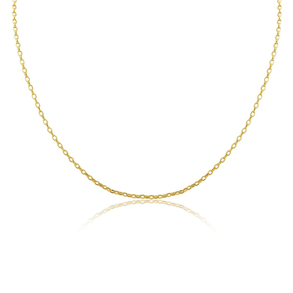 9ct Yellow Gold 100 Diamond Cut Oval Belcher Chain