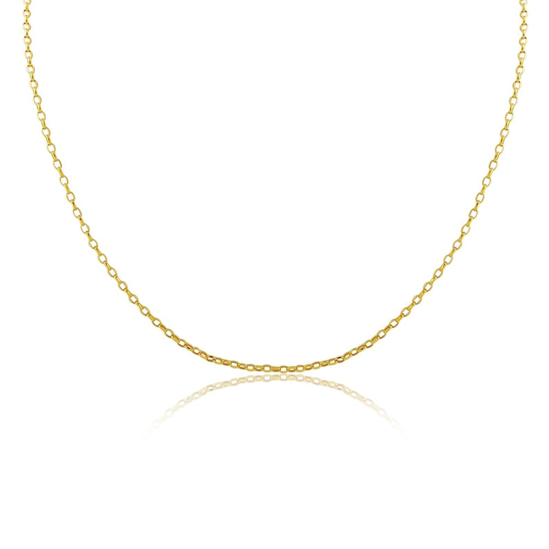 9ct Yellow Gold 100 Diamond Cut Oval Belcher Chain
