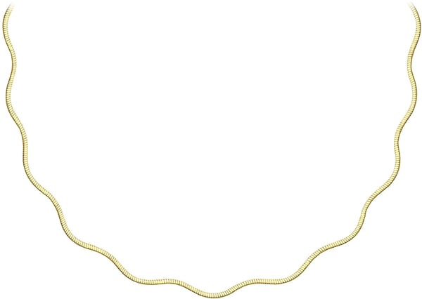 9ct Yellow Gold Flat Wave Omega Chain