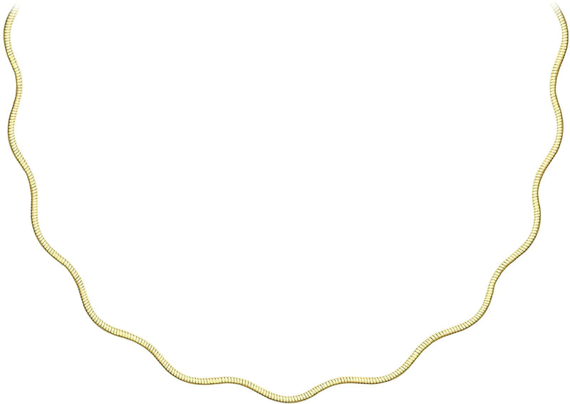 9ct Yellow Gold Flat Wave Omega Chain