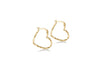 9ct Gold Diamond-Cut Open Heart Hoop Earrings