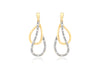 9ct Yellow Gold 0.06t Diamond Double Teardrop Earrings