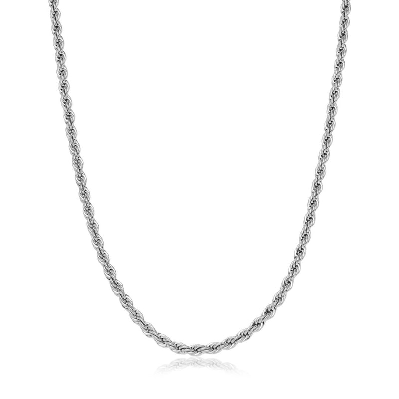 Sterling Silver 40 Diamond Cut Rope Chain