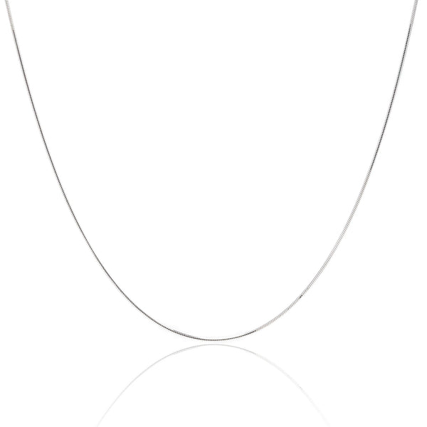 18ct White Gold Shiny Snake Chain