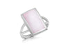 Sterling Silver Pink Mother of Pearl Bevelled Rectangle Ring