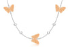 Sterling Silver Rose Gold-Plated Butterfly & Ball Station Necklace