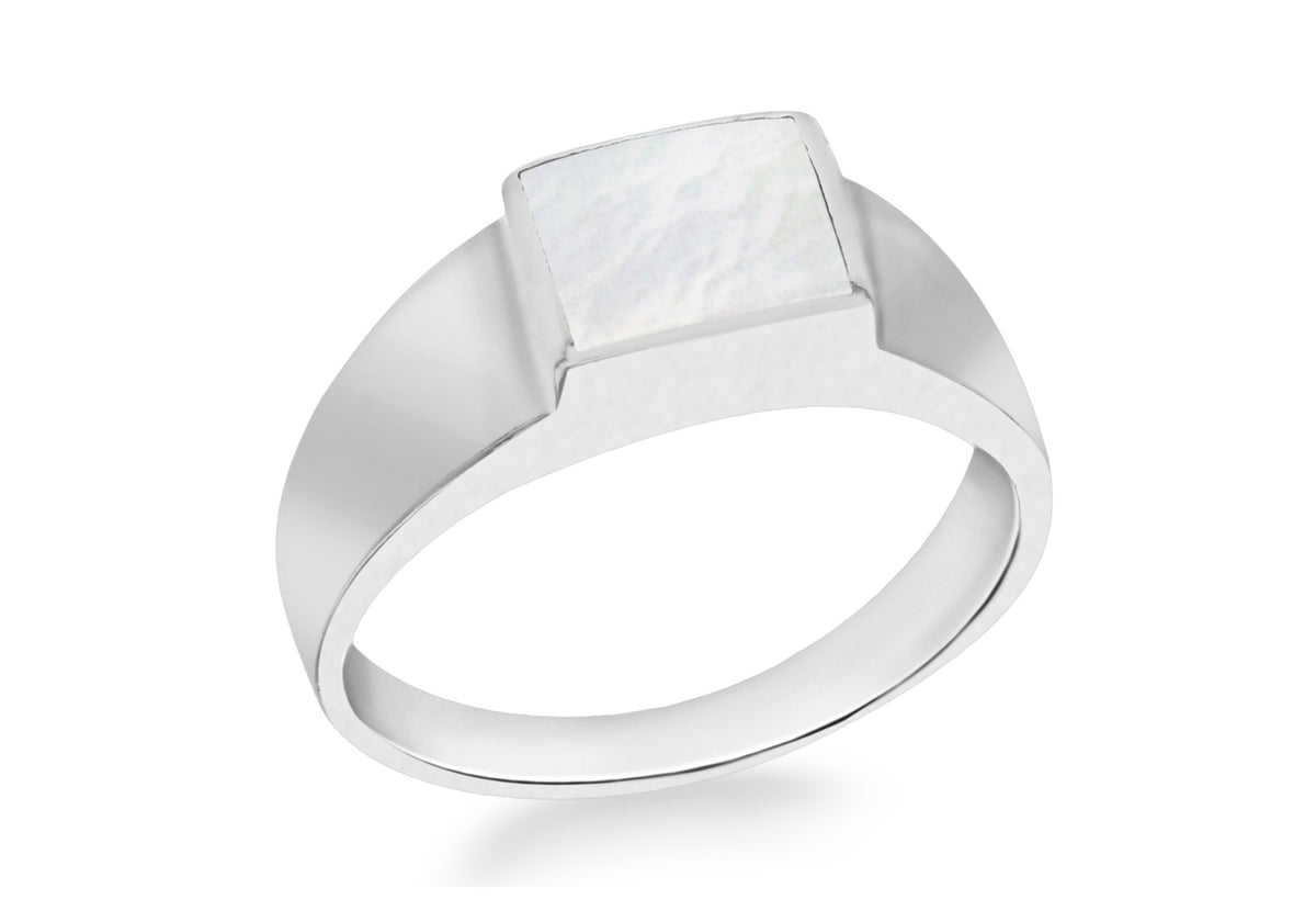 Sterling Silver White Mother Of Pearl Ring
