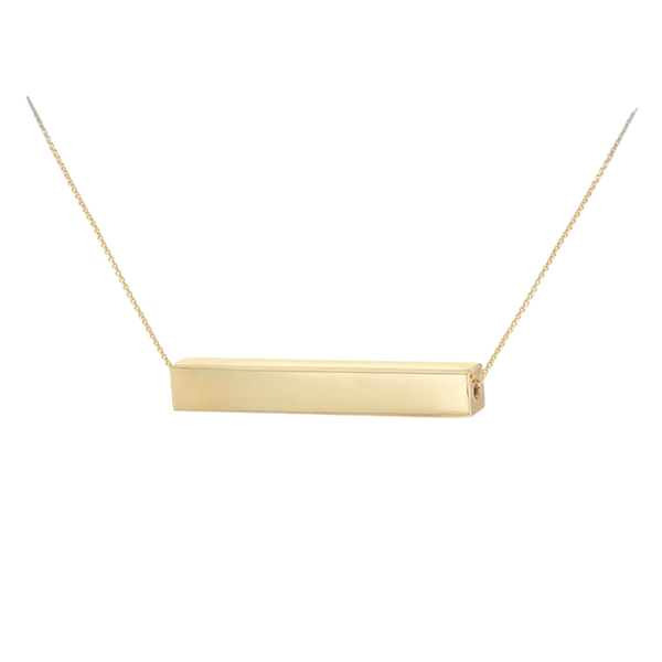 9ct Yellow Gold Horizontal Cuboid Adjustable Necklace