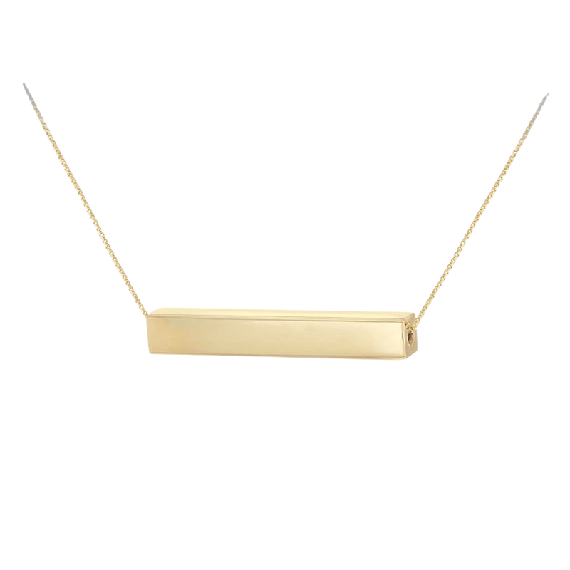 9ct Yellow Gold Horizontal Cuboid Adjustable Necklace