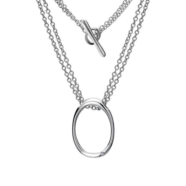 Link Necklace  Hand-Set With A Diamond Accent