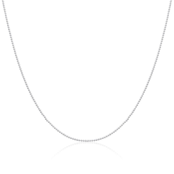 9ct White Gold Slim Ball Chain