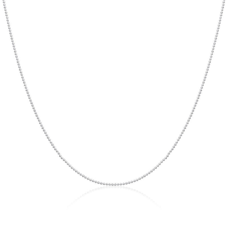 9ct White Gold Slim Ball Chain