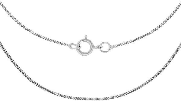 18ct White Gold 40 Diamond Cut Curb Chain