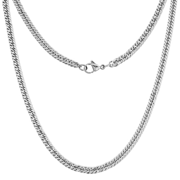 Sterling Silver 100 Diamond Cut Panza Curb Chain