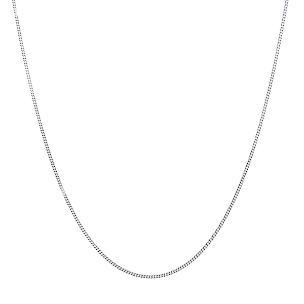 9ct White Gold 20 Diamond Cut Curb Chain