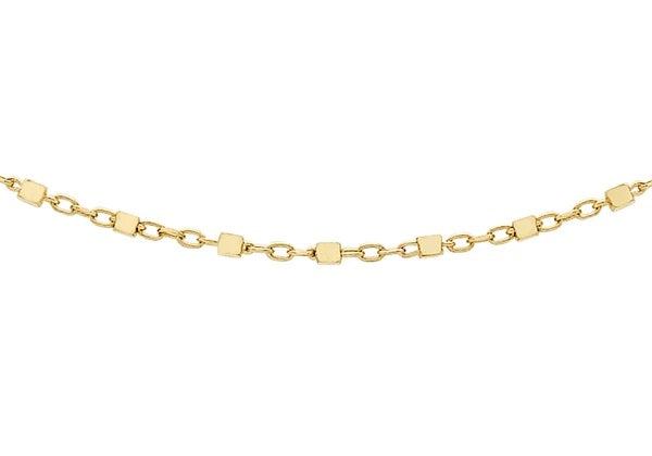 9ct Gold Yellow Gold Cube Link Trace Chain