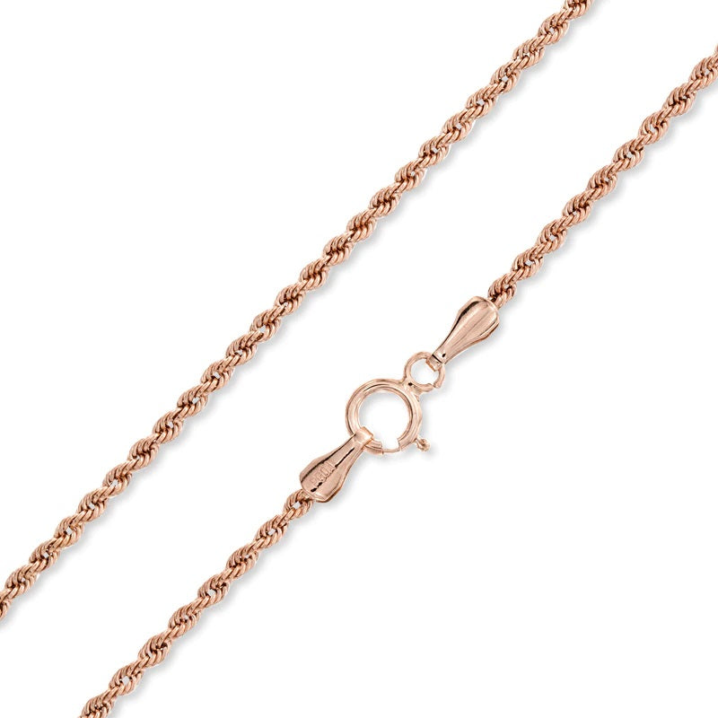 9ct Rose Gold Hollow Rope Chain