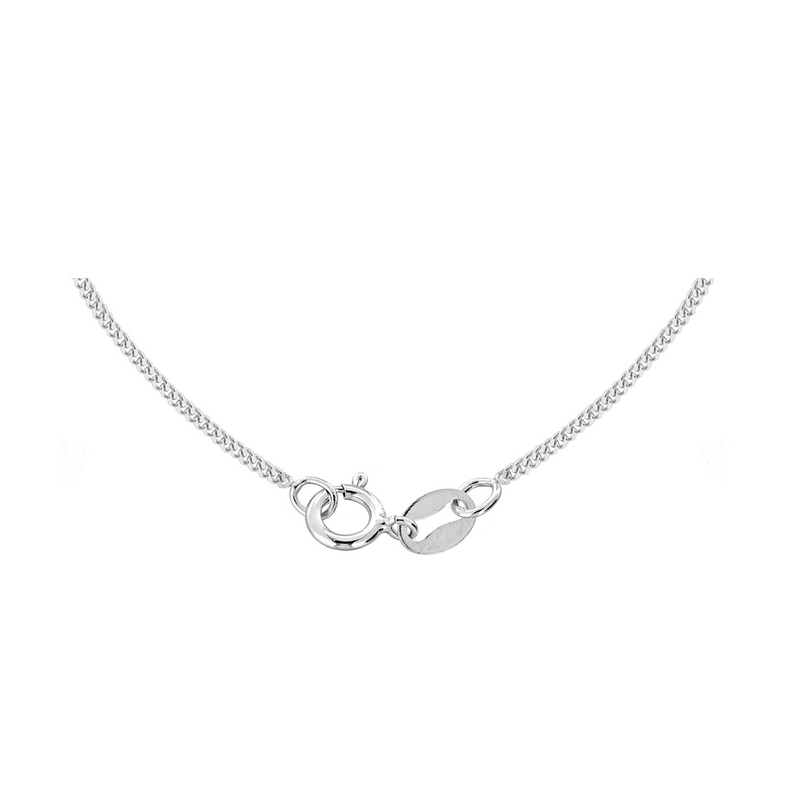 18ct White Gold 30 Diamond Cut Curb Chain