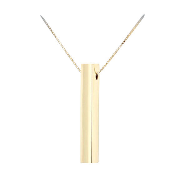 9ct Yellow Gold Vertical Cuboid Adjustable Necklace