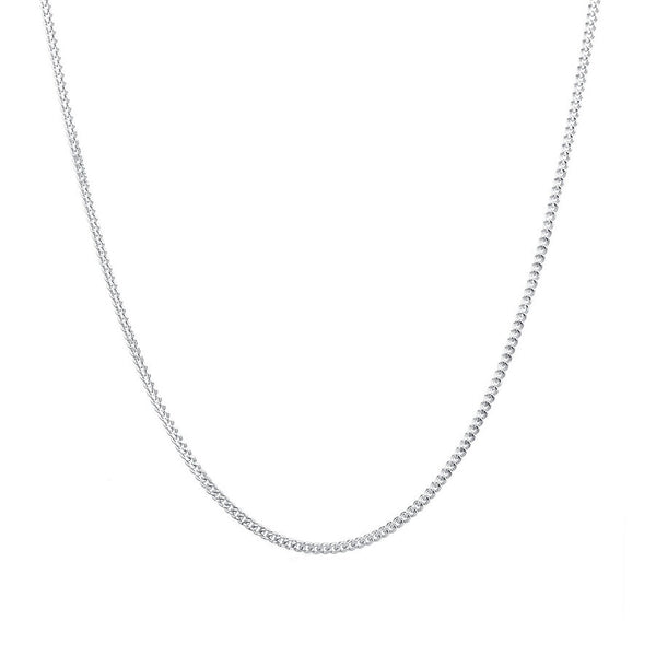 18ct White Gold 50 Diamond Cut Curb Chain