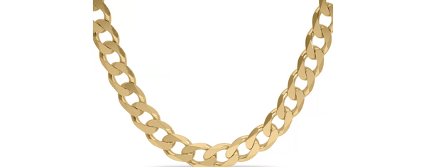 Yellow Gold Plated 165 Sterling Silver Curb Chain Necklace