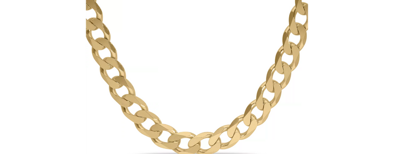 Yellow Gold Plated 165 Sterling Silver Curb Chain Necklace
