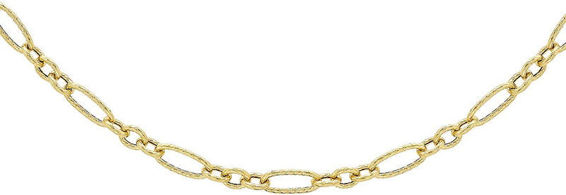 9ct Yellow Gold 80 Twist Detail Figaro Chain