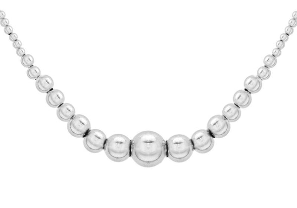 Sterling Silver Graduated Bead Necklace