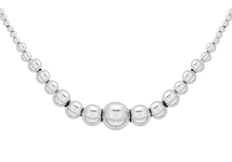 Sterling Silver Graduated Bead Necklace