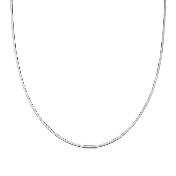 9ct White Gold Square Snake Chain