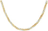 9ct 3-Tone Gold Four Plait Herringbone Chain