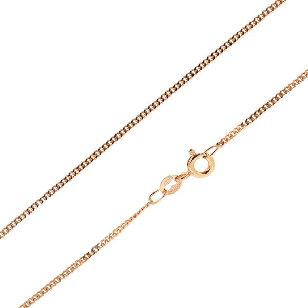 9ct Rose Gold 20 Diamond Cut Curb Chain