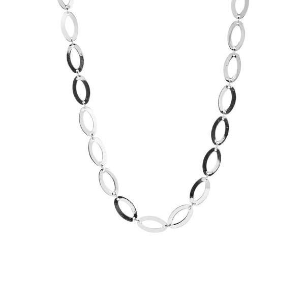 9ct White Gold Elliptic Links Chain Necklace