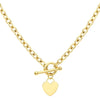 9ct Yellow Gold Heart Tag T-Bar Oval Belcher Chain