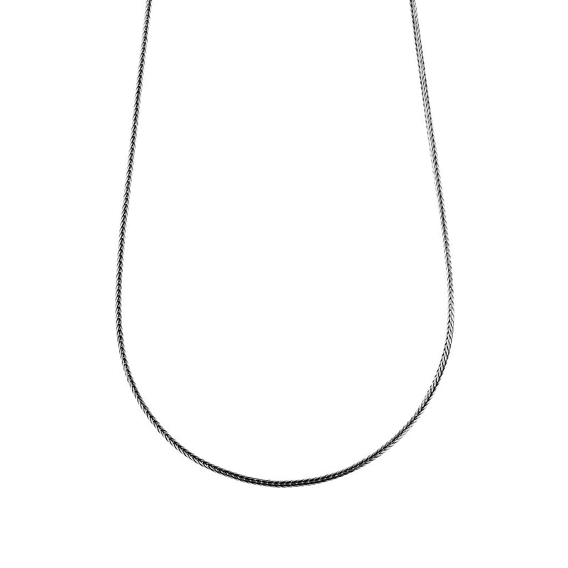 Sterling Silver Oxidised Round Foxtail Chain
