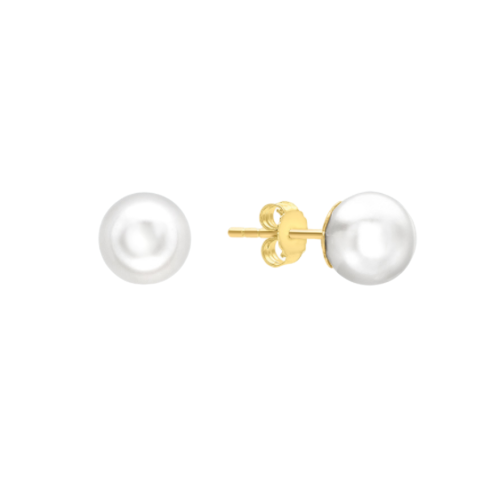 9ct Yellow Gold Pearl Stud Earrings