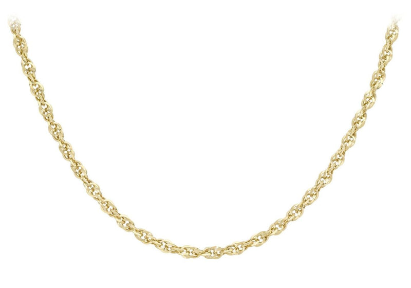 9ct Yellow Gold 60 Diamond Cut Prince of Wales Chain