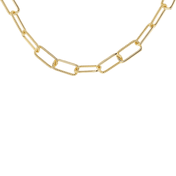 Sterling Silver Yellow Gold Plated Twist Link Paper Chain