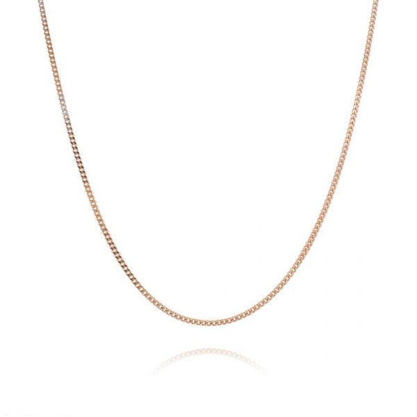 9ct Rose Gold 40 Diamond Cut Curb Chain