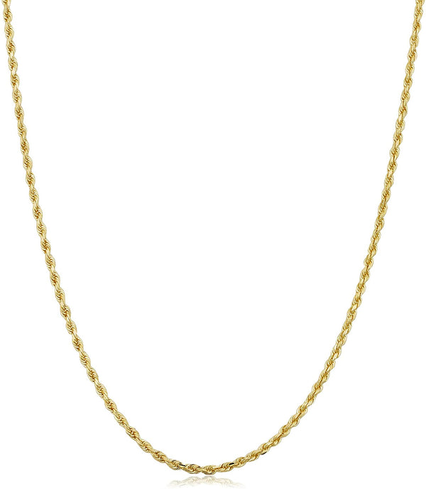 9ct Yellow Gold 30 Diamond Cut Rope Chain